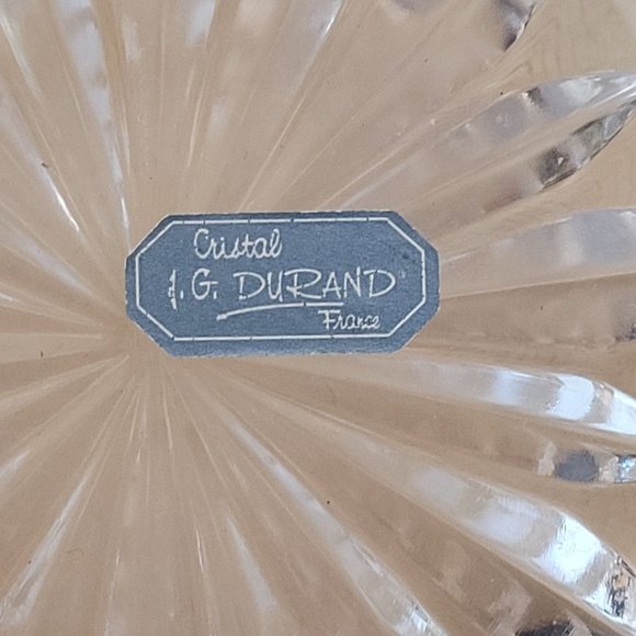 Vintage Crystal Bowl JG Durand Cristal France Stars Pattern Heavy 9 Inches - Picture 2 of 9